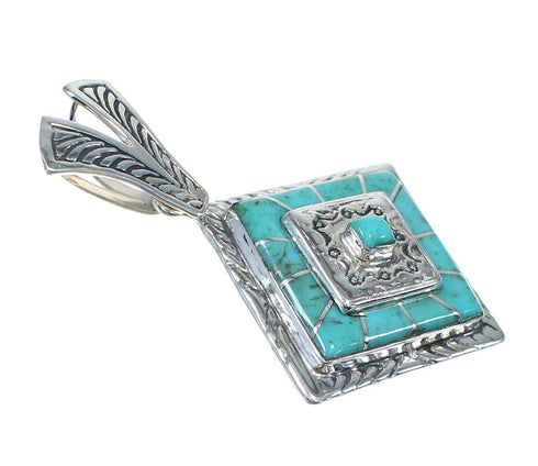 Turquoise And Sterling Silver Southwest Pendant WX63495